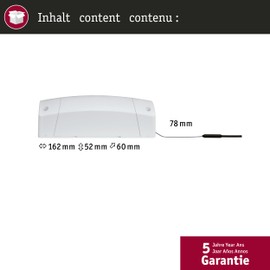 Paulmann 50044 SmartHome ZigBee Cephei dimming controller max. 400W 230V AC white / gray plastic switchgear plastic, 16.3 x 6 x 5.3 cm
