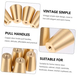 Operitacx 5 Stück Massivholzgriff Aus Reinem Kupfer Für Küche Vintage Türknauf Türgriffe Die Knöpfe Schrank Schubladenteil Türknaufteile Möbelgriff Zubehör Ziehgriff Ersatz