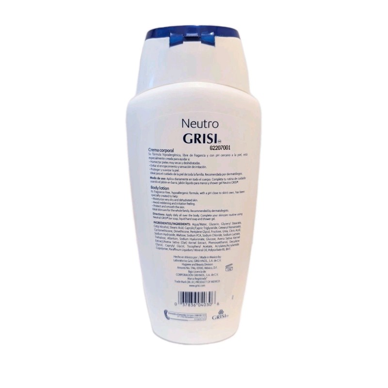 Grisi Neutral Body lotion 13.5 fl oz, 400ml