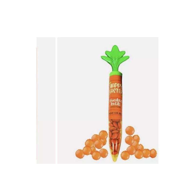 Bee CARROT TUBES WITH ORANGE CHOCOLATE LENTILS 1.3 Oz 36gm