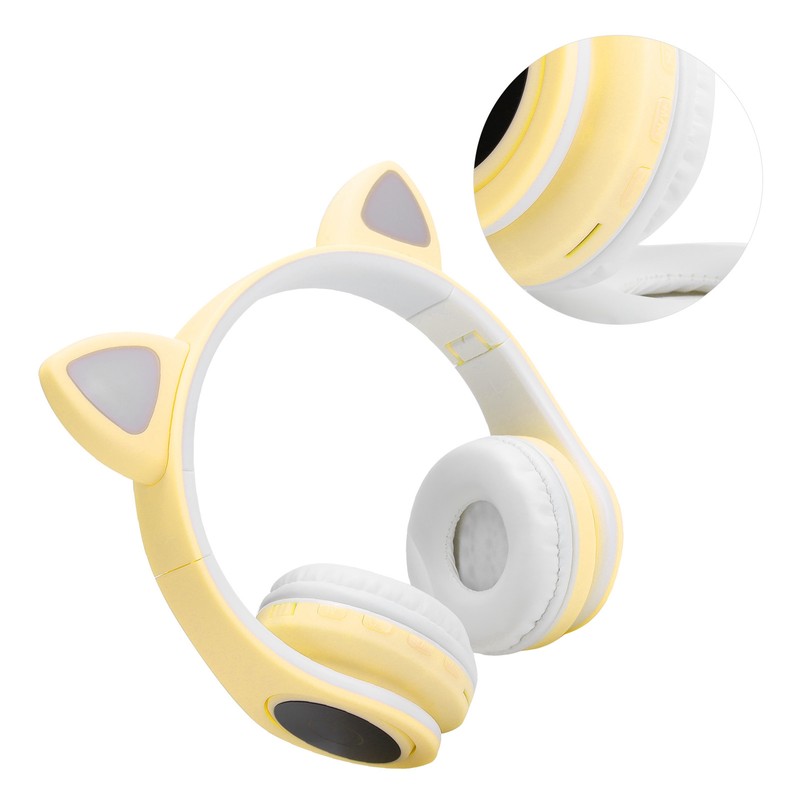 LED Noise Reduction Headset Cat Ear Shape Bluetooth 5.0 Headset