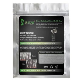 USTAR Hair Building Fibers Refill Bag 50 Gram (Black)