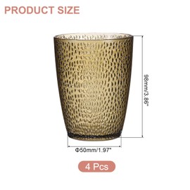 uxcell 10oz Acrylic Drinking Glasses, 4Pcs Plastic Reusable Tumblers Drinkware Unbreakable Water Glasses Cups Stackable & Dishwasher Safe for Home Outdoors Restaurant, Coffee