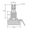 B500K linear guitar potentiometer 24mm diameter 15mm shaft tone volume