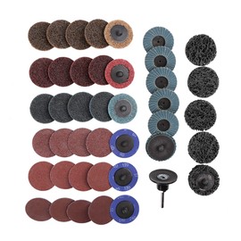 sourcingmap 42 Pcs Sanding Discs Nylon Roll Lock Surface Coarse Medium Fine Grit