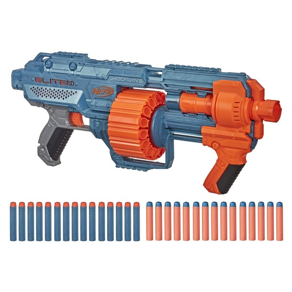 Nerf Elite 2.0 Shockwave RD-15 Dart Blaster, 30 Nerf Elite