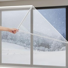 Super Strong, Easy DIY Velcro Window Windproof Film - Up to 22 Sizes, Draft Stopper, Easy Install Windproof Film (100X160) 2ea