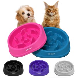 YINEYA 2PCS Anti-Choking Slow Feeder Dog Bowls Small Size Dog, Slow Feeder Cat Bowl, Supplies and Puzzle for Pet