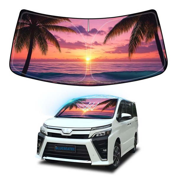 BLUESEATEC Toyota Voxy Noah 80 Series Windshield Sun Shade Compatible