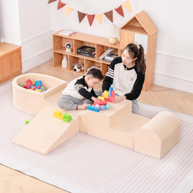 Tiita Foam Climbing Blocks with Small Ball Pit Playground for