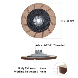 HONGUIS 5 inch Ceramic Bond Edge Cup Grinding Wheel,5/8"-11 Arbor for Concrete Smoothing Polishing with Handheld Grinder,200 Grit