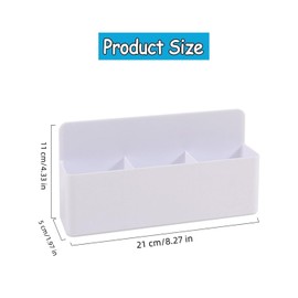 MEISO Magnetic Pen Holder, Marker Holder, Magnetic Pen Holder, Pen Organiser, Magnetic Storage Box with 3 Compartments for Refrigerators, Whiteboards and Other Magnetic Surfaces (White)