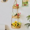 3 Tier Hanging Fruit Basket, Handmade Natural Water Hyacinth Wall