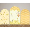 Iydamc Honeycomb Arched Fabric Backdrop Covers for Bee Day Party