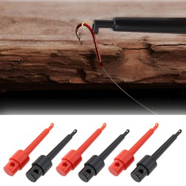 eMagTech Pack of 8 Plastic Fly Hooks Fishing Lure or Hook Display with Long Tip Trouser Pliers Fishing Accessories for Fly Fishing on Nymph Flies (4 Pieces Black and 4 Pieces Red)