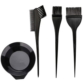 Hair Dye Color Brush and Bowl Set, Color Bowl Brushes Tool Mixing Bowl Kit Tint Comb for Hair Tint Dying Coloring Applicator (Black)