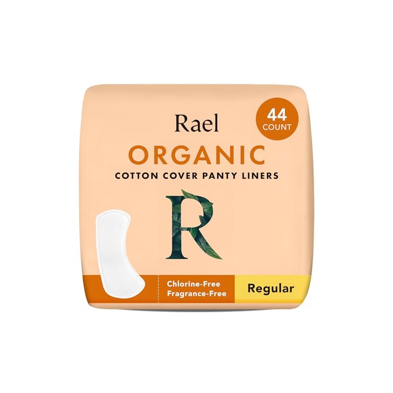 Rael Certified Organic Cotton Panty Liners, Regular - 2Pack/40 total