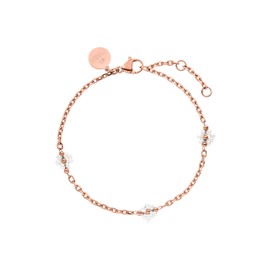 Purelei® Delicate bracelet with pearl flowers, stainless steel in gold, silver and rose gold, adjustable, skin-friendly, bracelet, women's bracelet, One size, Stainless Steel, Agate