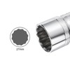 sourcing map 12-Point Socket 1/2" Drive 27mm Deep 45# Steel