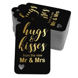 Inkdotpot Pack Of 50 Real Gold Foil Paper Tags Hugs And Kisses From The New Wedding Favor Hang Tags