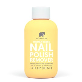 ella+mila Jojoba Nail Polish Remover - Non-Acetone, Non-Toxic Fingernail Polish Remover for Natural Nails - Vegan, Gentle Formula with Jojoba Oil & Vitamins A, C, E (4 fl oz)