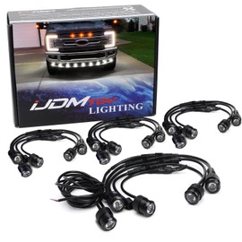 iJDMTOY 20pc Set Xenon White LED Front Bumper Valance Accent Running Light Kit/LED Air Dam Light Kit, Compatible with Dodge/Chevy/GMC HD, Ford Super Duty Trucks or Semi Trucks