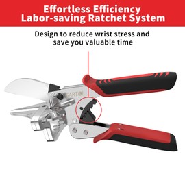 GARTOL Ratchet Miter Shears for Angular Cutting Molding Crafting,Adjust 45-135 Degree Multi-Angle Cutter for Soft Wood, PVC, MDF (HD-3100 US, Classic, 1, HD-3100 US)