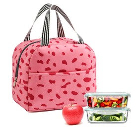 KASESSS Small Cool Bag, Lunch Bag, Women's Portable, Reusable Lunch Bag, Lunch Bag for Adults, Lunch Bag for School, Office Work, Picnic, Travel, Beach (Rose Red)