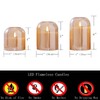 volnyus Gold Glass Flameless Candles with Remote Battery Operated Flickering