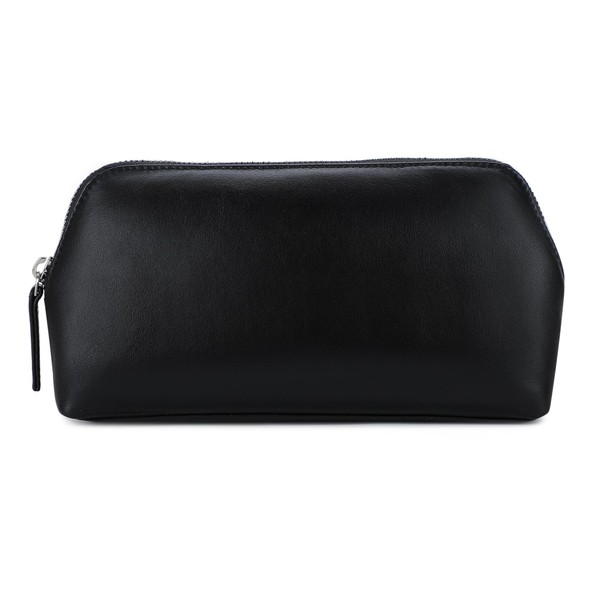 Women's Leather Cosmetic Bag - Medium Travel Makeup Pouch -