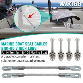 WIKIBB Marine Boat Seat Cables B101-00 Compatible with All Millennium B-100 Marine Boat Seat Replace Arm Rest Straps 7'' 2PCS Arm Rest Straps Replacement, Transparent