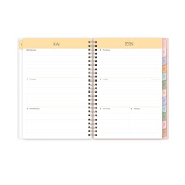 Blue Sky 2025-2026 Weekly and Monthly Academic Year Planner Calendar, July 2025 - June 2026, 5.8" x 8.6", Flexible Cover, Wirebound, Laminated Tabs, Storage Pocket, Daisy Garden