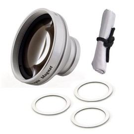 Flip Video F460 0.45x Wide Angle Lens With Macro (Modification Style) Magnetic Type + Cronies Micro-Fiber Cleaning Cloth