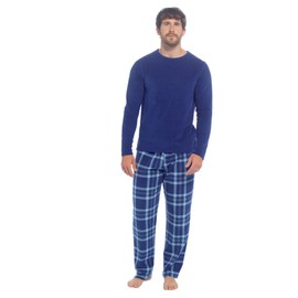 INSIGNIA Mens Fleece Long Sleeve Top Pyjamas Sets (UK, Alpha, XL, Regular, Regular, Col 1)