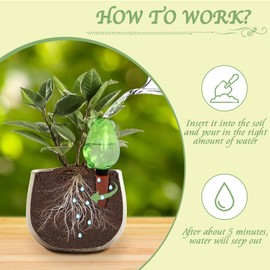 KIROYAL 2 Pack Self Watering Spikes, Indoor Plant Watering Globes, Frog Shape Automatic Irrigation Spikes,Plant Watering Devices(Green)