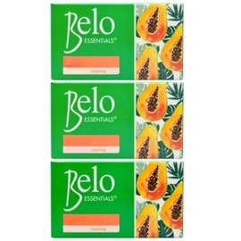 Belo Essentials Radiance 3 Bar Set Exfoliating Cleanser Smooth Texture Skincare Solution Glow Enhancing Soap - 135g