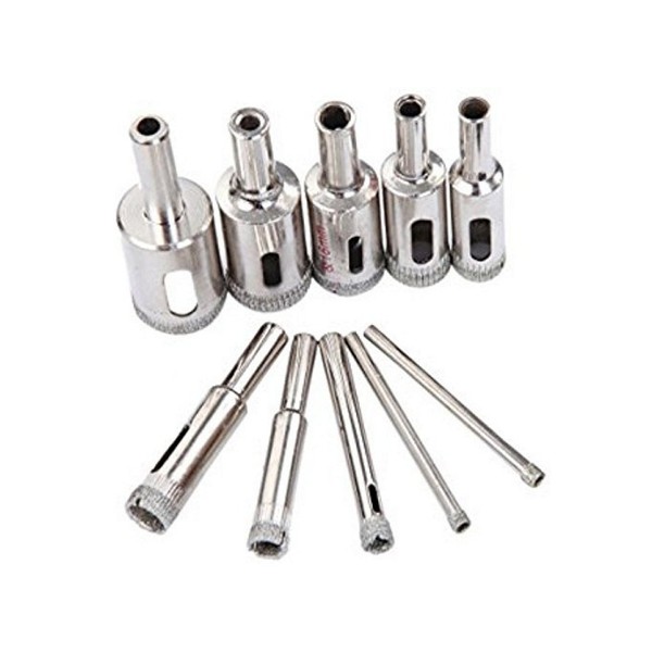 D-drempating Core Drill Set of 10 Diamond Core Bits, 0.16,