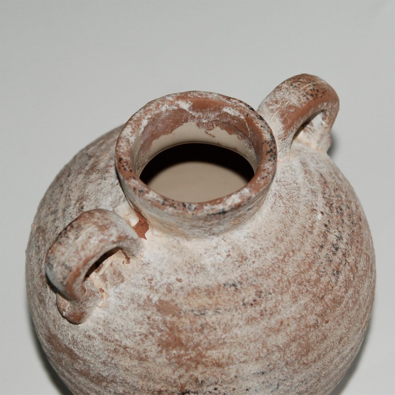 Ceramic Flower Vase with Vintage Handles，Farmhouse Rustic, 6-inch vase