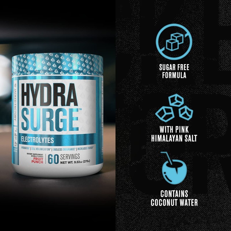 Jacked Factory HYDRASURGE Electrolyte Powder - Hydration Supplement w/Key Minerals,