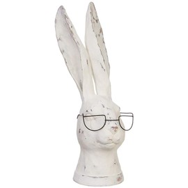 Raz Imports 13.75" Rabbit with Glasses Figurine - Bunny Home Decor - Vintage Decor - Farmhouse Decor