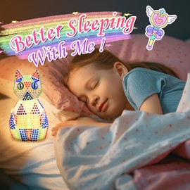 HappyGoLucky DIY Cat Craft Kits for Kids, Girls Birthday Presents for 5 6 7 8 Year Olds Girl Kids Toys Age 5-12 Bedroom Decor Gifts for 5-10 Year Olds Girls Birthday Gifts