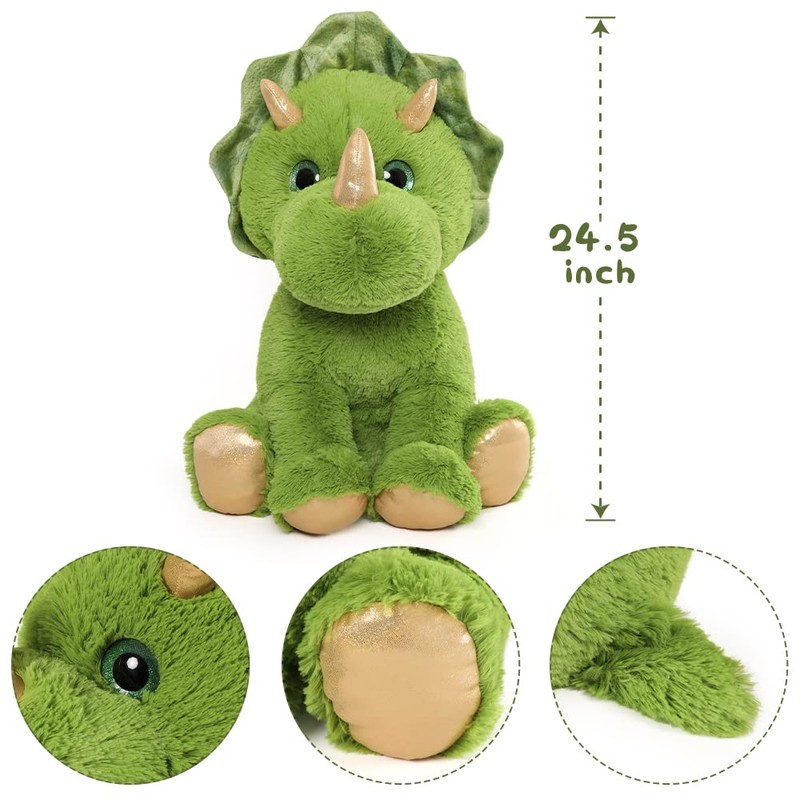Muiteiur Giant Dinosaur Stuffed Animal with 3 Little Baby Dinosaurs