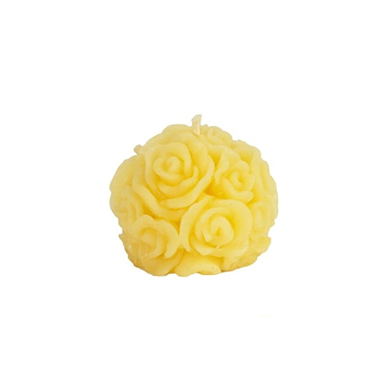 Candlestock Handmade Beeswax Rose Ball Unscented Candle (Red)
