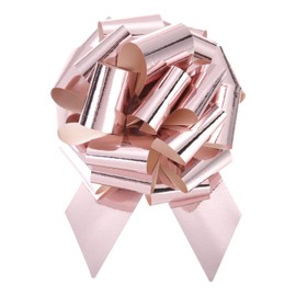 sourcing map 20pcs 6 Inch Metallic Large Big Pull Bow Gift Wrapping Bows Ribbon for Wedding Car Baskets Presents Christmas Bow, Rose Gold