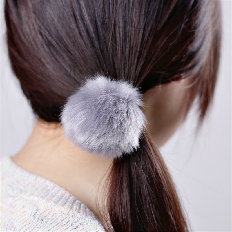 2pcs Pom Pom Elastic Hair Tiles/Ties - Flurry Ball Ponytail