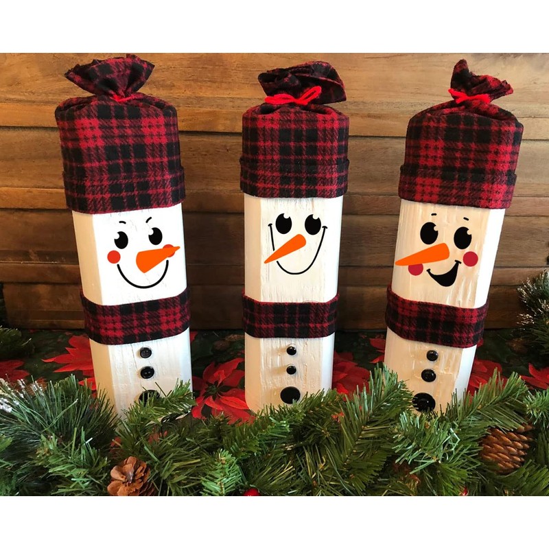 5” Christmas Snowman Face Stencils for Painting on Wood Reusable