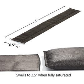 PIG Water Barrier - Sandless Sandbags for Flooding - 4 Pack - 5'L x 6.5"W x .25"H Water Diverter - PM50416
