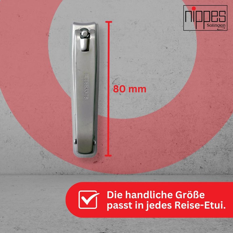 nippes Solingen Nagelknipser | Mit praktischem Nagelfang | Länge 8