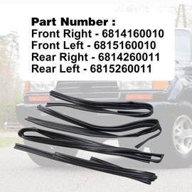 FZJDSD 4PCS Front Rear Left & Right Side Window Seal Door Glass Run Compatible with Lexus LX450 1996 1997 Fit for Toyota Land Cruiser 1991-1997 4.5L Rubber# 6814160010 6815160010 6814260011 6815260011