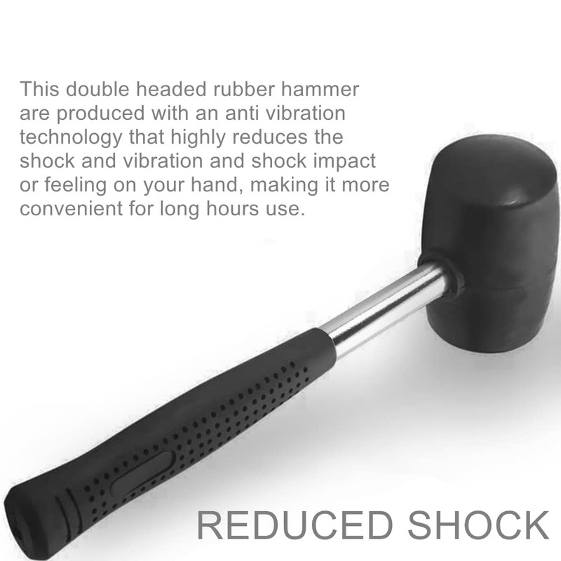 Utoolmart 20 Ounce Rubber Mallet Hammer 65mm Diameter with Anti-Slip